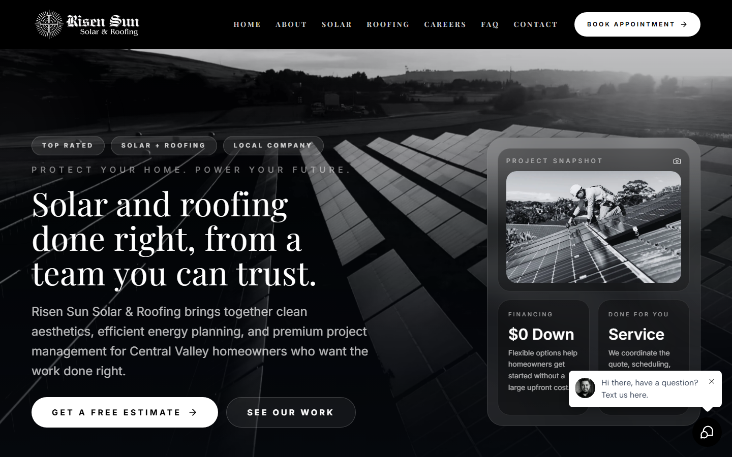 Risen Sun website desktop
