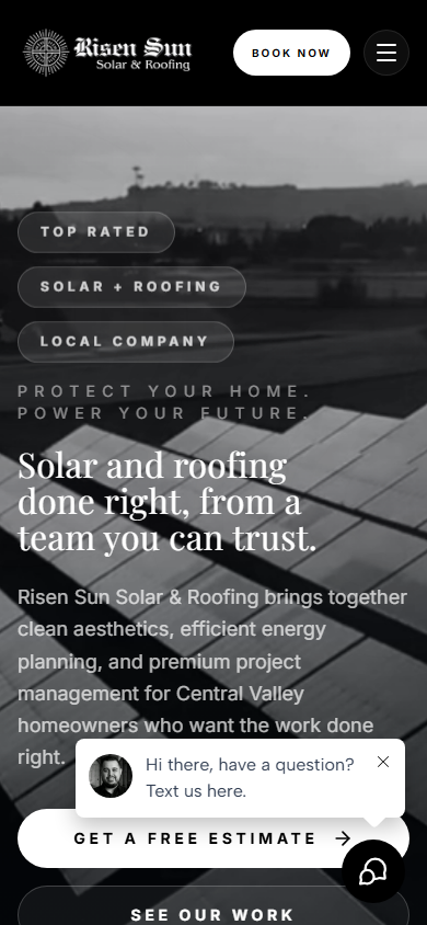 Risen Sun website mobile